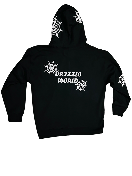 Y2K Black Widow Hoodie – Web Graphic Streetwear Hoodie by DrizzloWorld