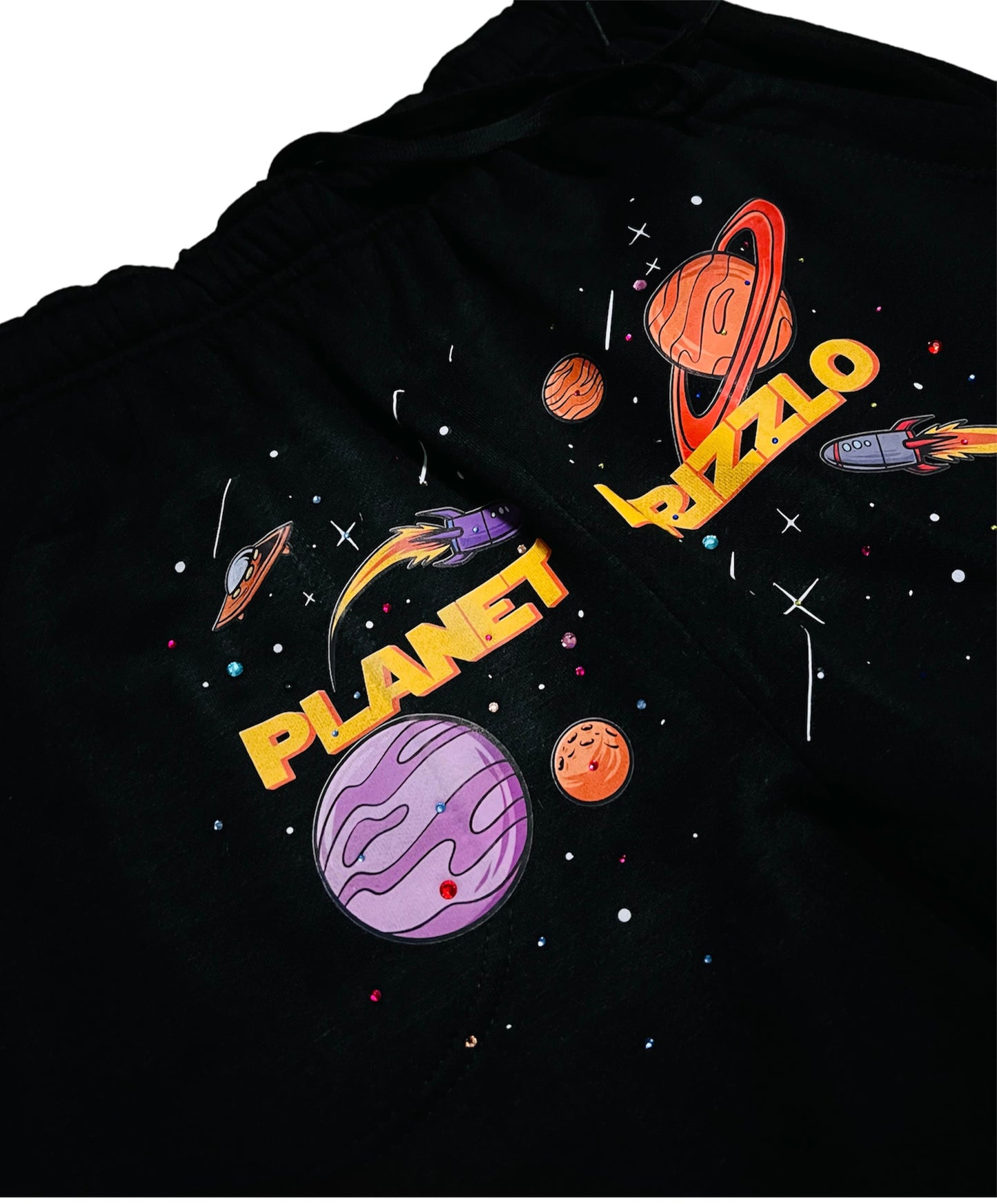 Planet Y2k UFO Fleece Sweatpants-BLK