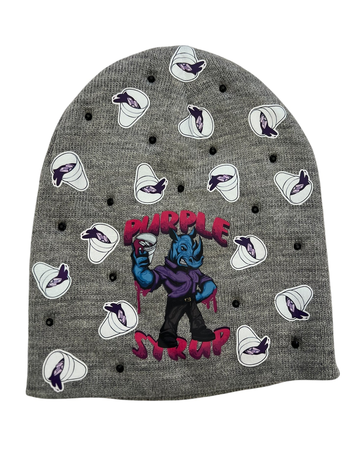 Purple Y2K Syrup Beanie-GRY
