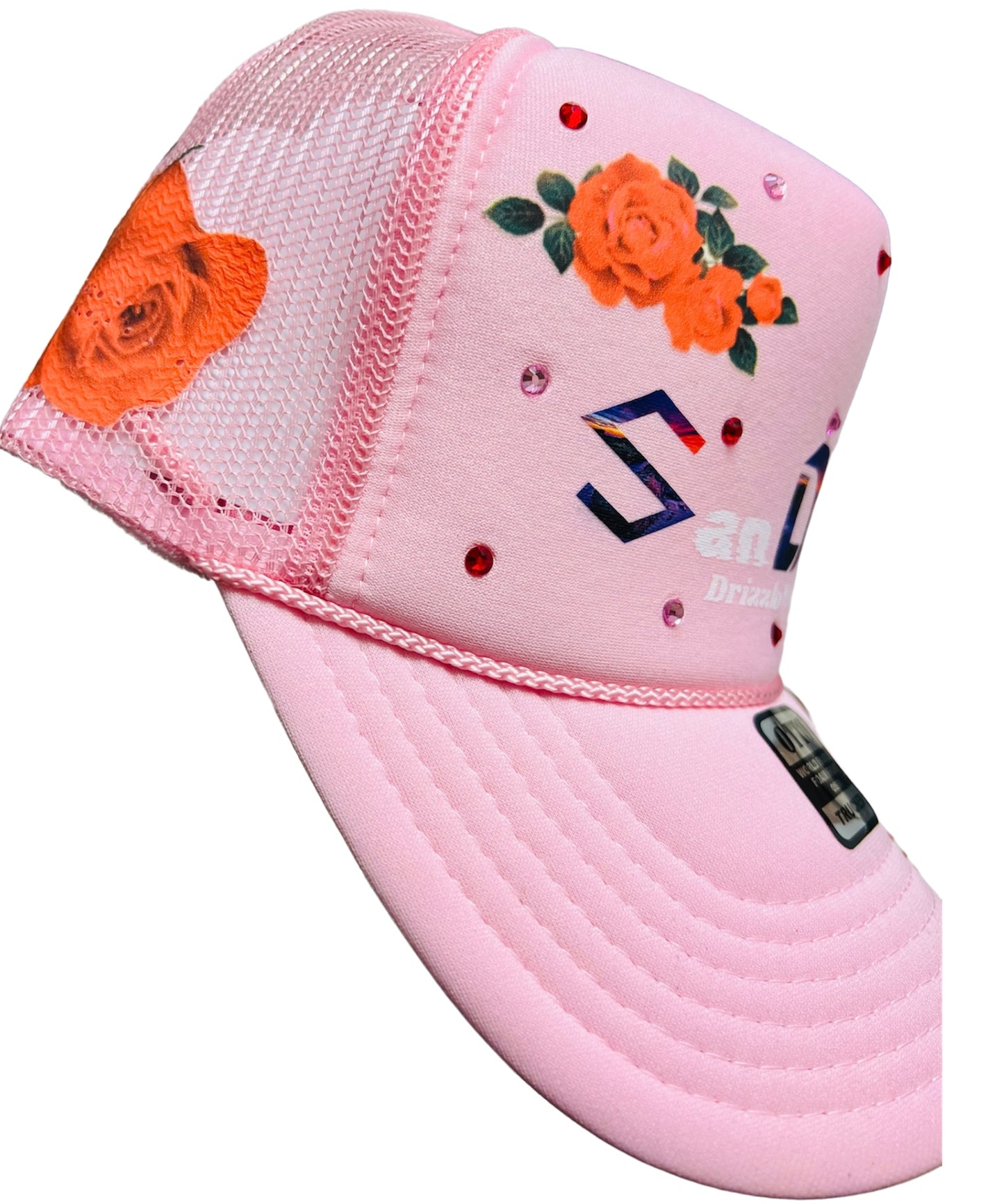 Diego Rose Y2K Trucker Hat-LIGHT PINK