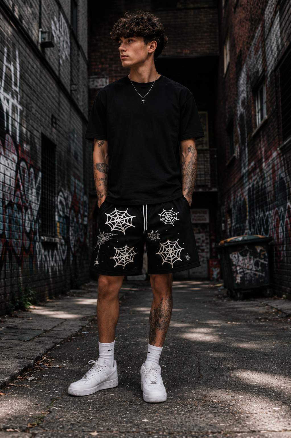 Black Y2K Widow Jersey Shorts- BLK