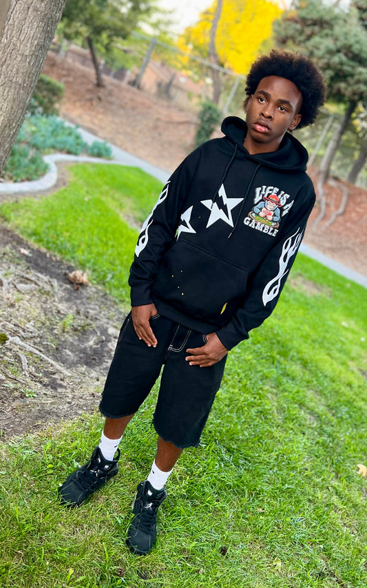 Life Is A Gamble Hoodie- BLK