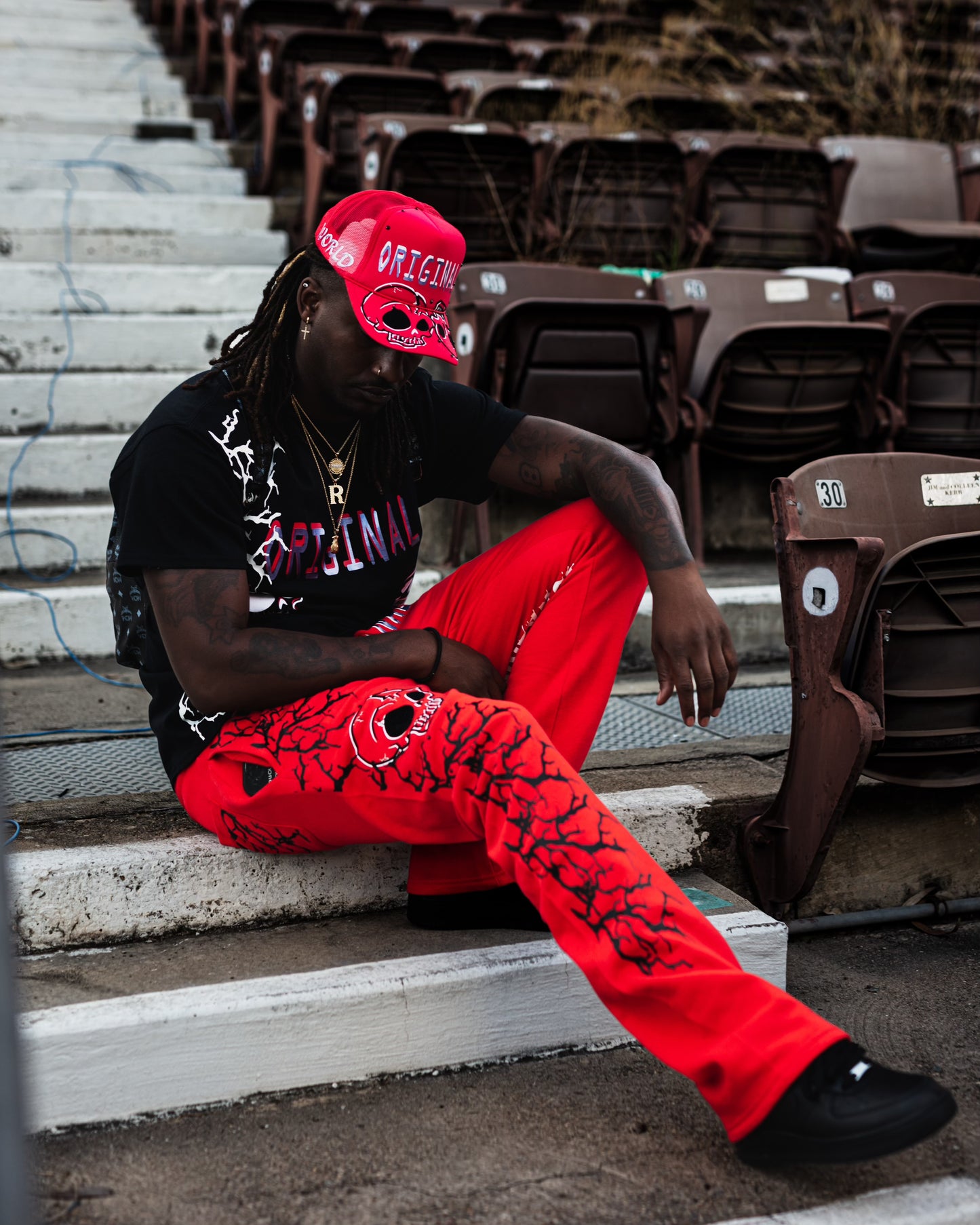 Original Bone Head Stacked Flared Sweatpants -RD