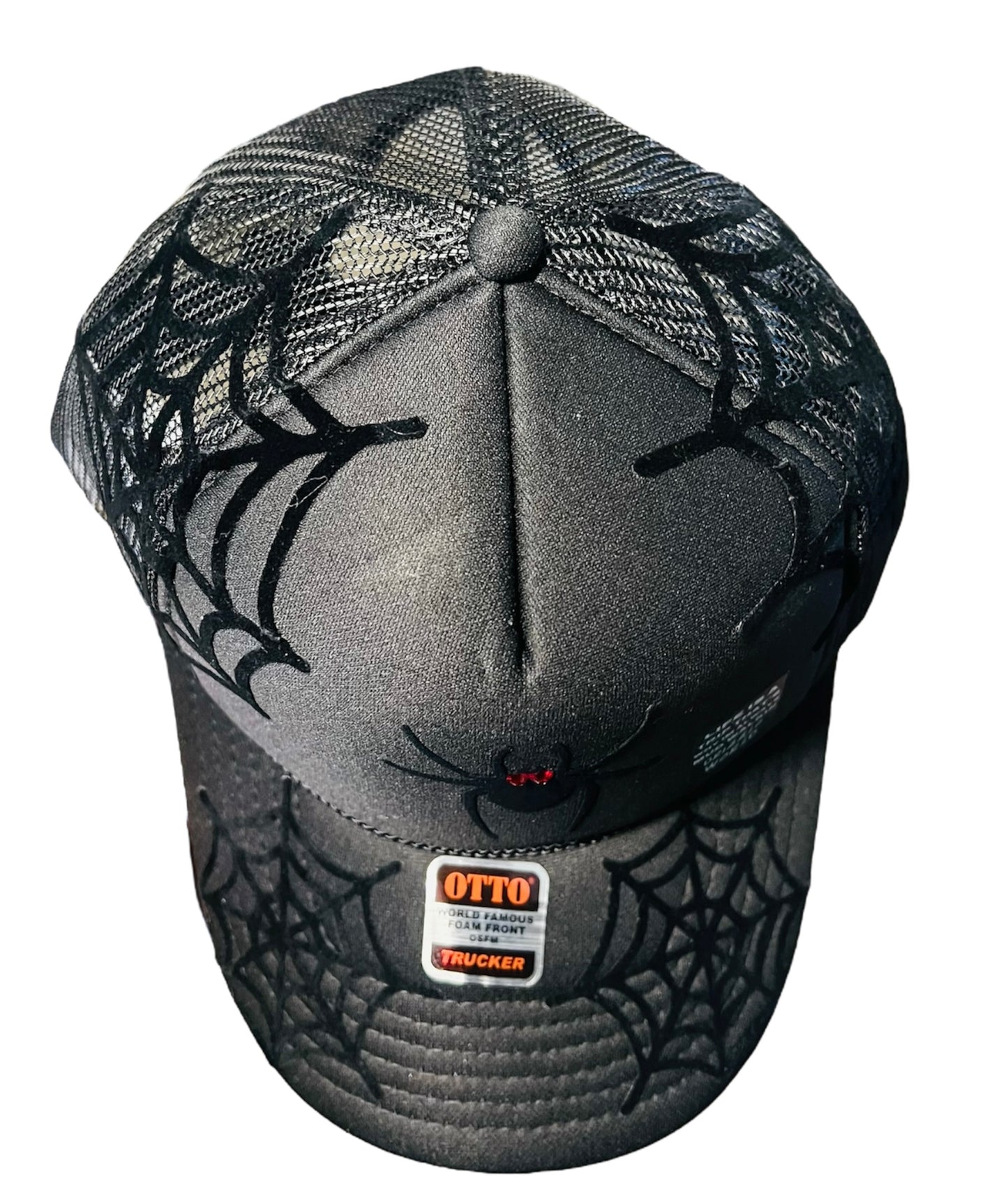 Black y2k Widow Trucker Hat-BLK
