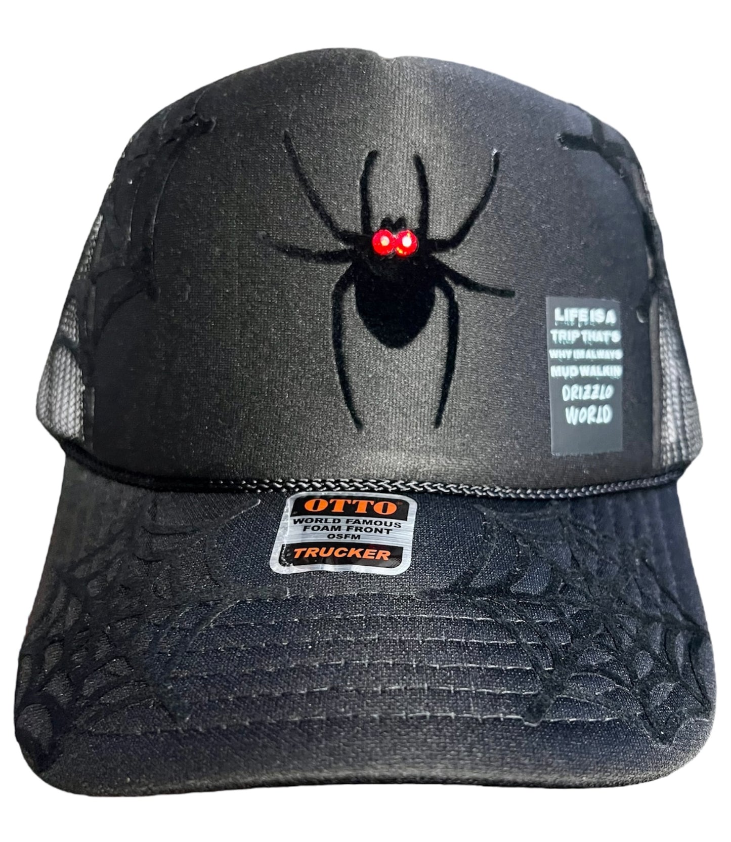 Black y2k Widow Trucker Hat-BLK
