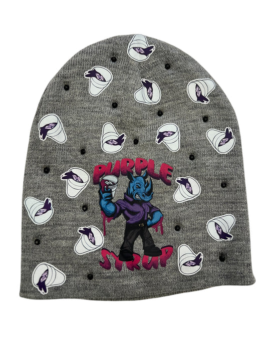 Purple Y2K Syrup Beanie-GRY
