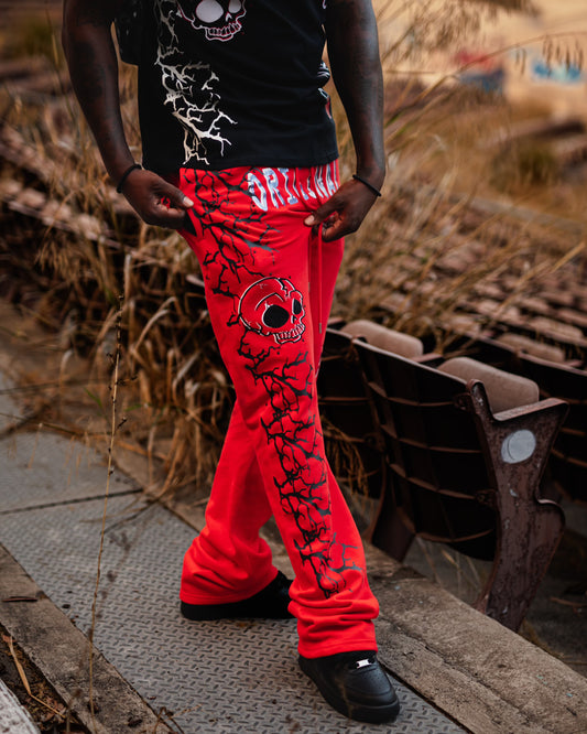 Original Bone Head Stacked Flared Sweatpants -RD