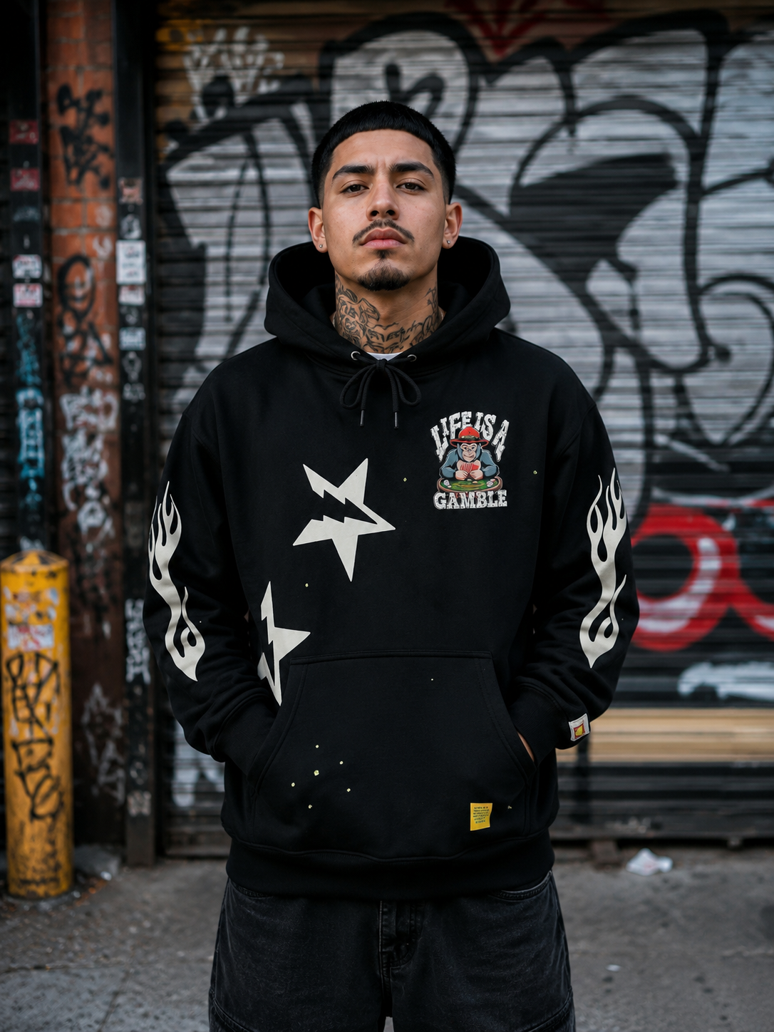 Life Is a Gamble Hoodie – Black Streetwear Graphic Hoodie by DrizzloWorld
