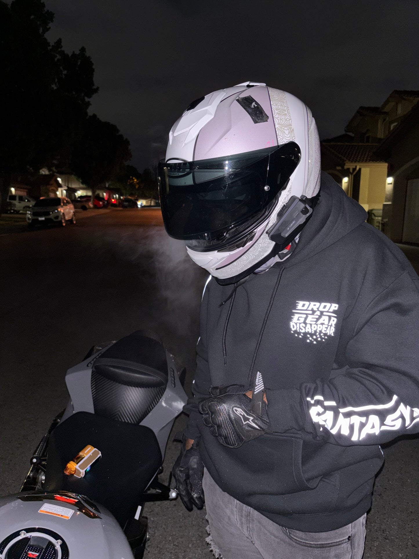 Fantasy Racing- Drop A Gear Hoodie - BLK (Retro Reflector)