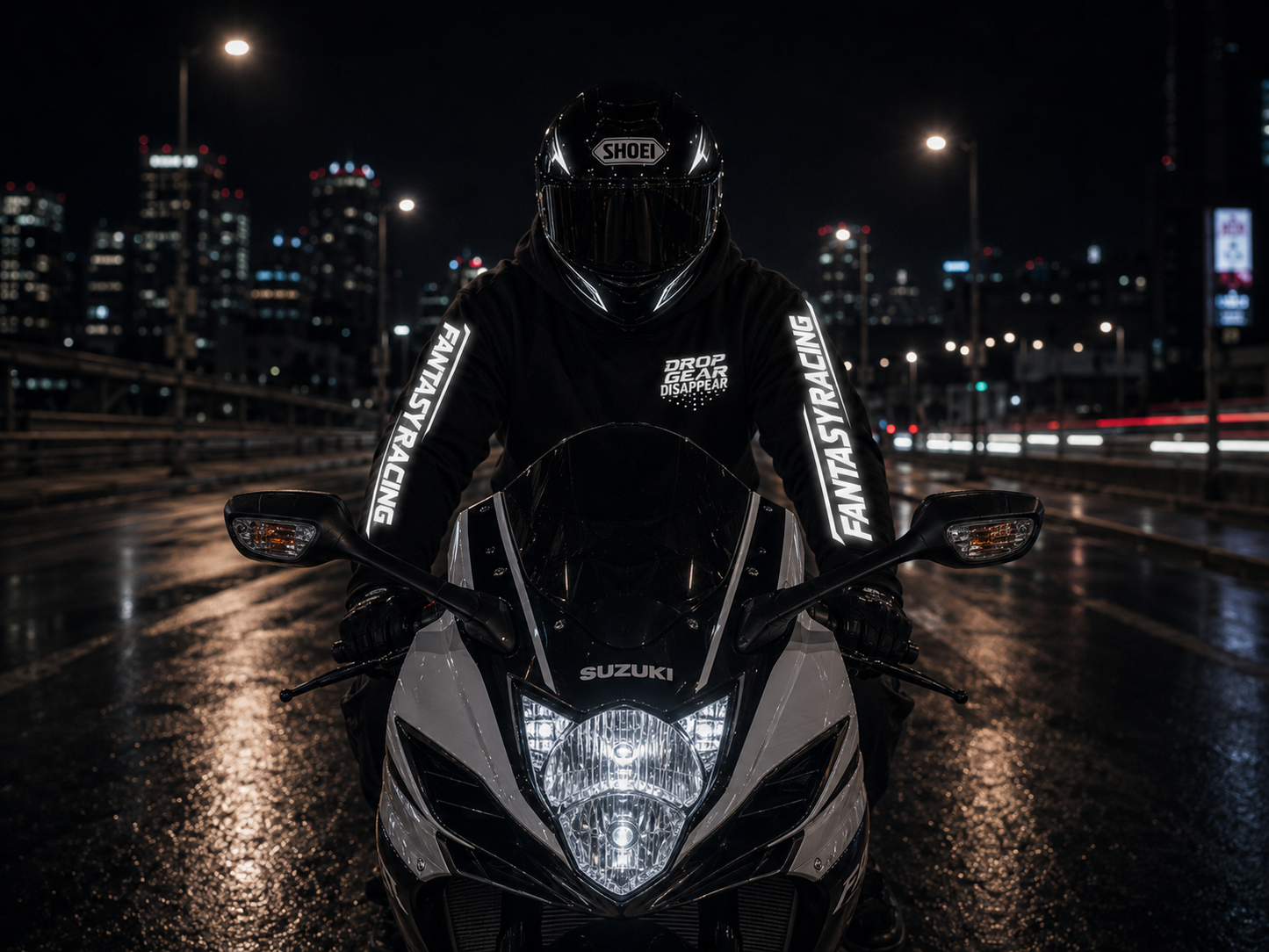Fantasy Racing- Drop A Gear Hoodie - BLK (Retro Reflector)