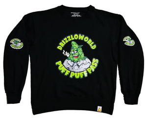 Puff Puff Pass Crewneck Sweater- BLK